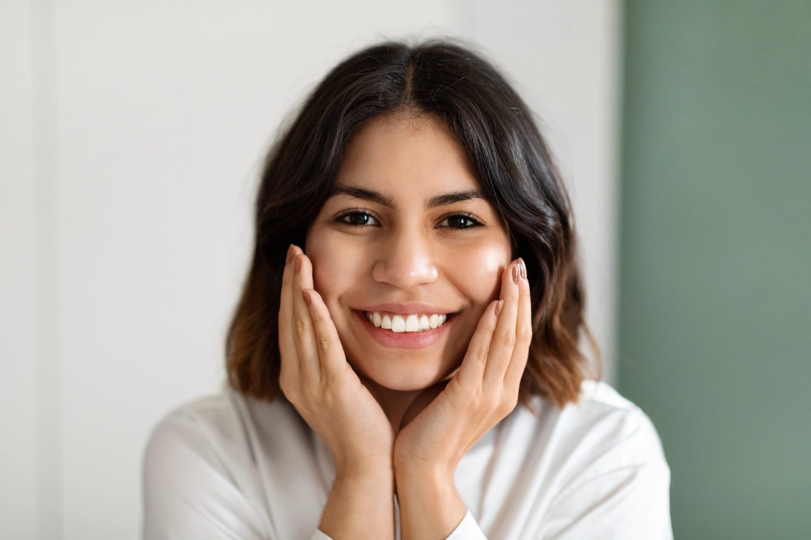 Patient smiling after dental care