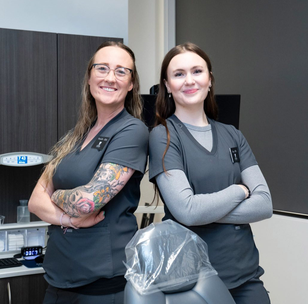 Danielle and Maria, clinical team members at Lower Columbia Endodontics